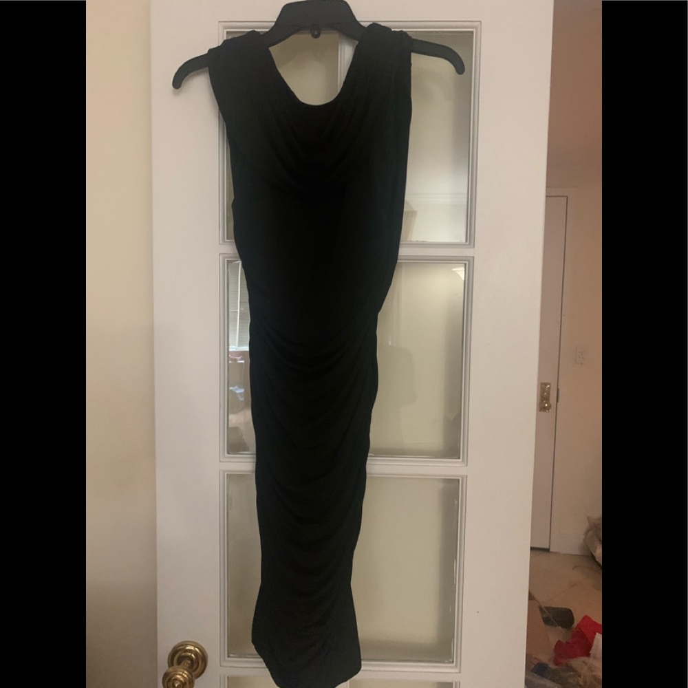 Cachet black cowl neck dress
